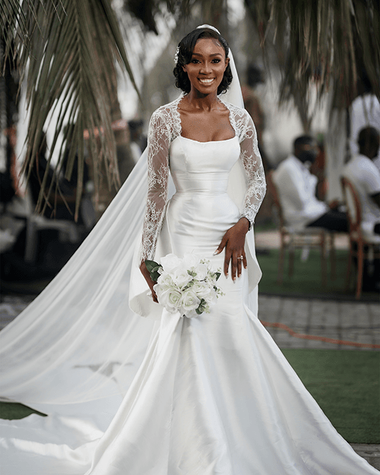 Luxury wedding dress designed by T.Ways Empire in Lagos Nigeria