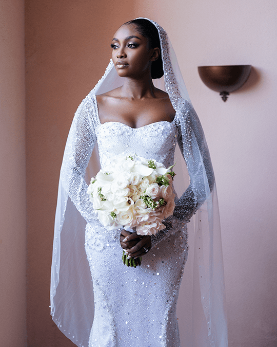 Luxury wedding dress designed by T.Ways Empire in Lagos Nigeria