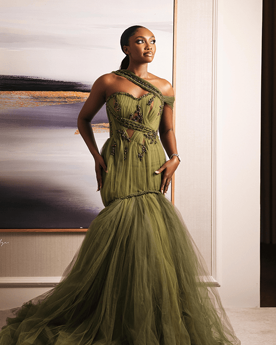 Luxury wedding dress designed by T.Ways Empire in Lagos Nigeria