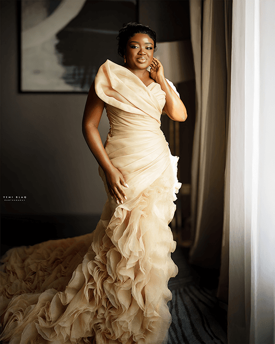 Luxury wedding dress designed by T.Ways Empire in Lagos Nigeria
