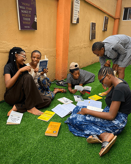 Fashion design students learning pattern drafting at TEFA Lagos
